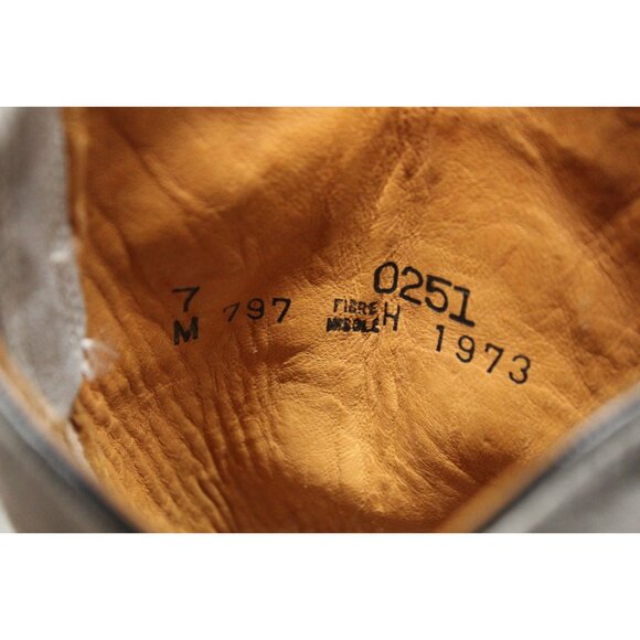 Wolverine women's vintage pale gray suede mid calf stacked heel Western boots - Picture 10 of 16